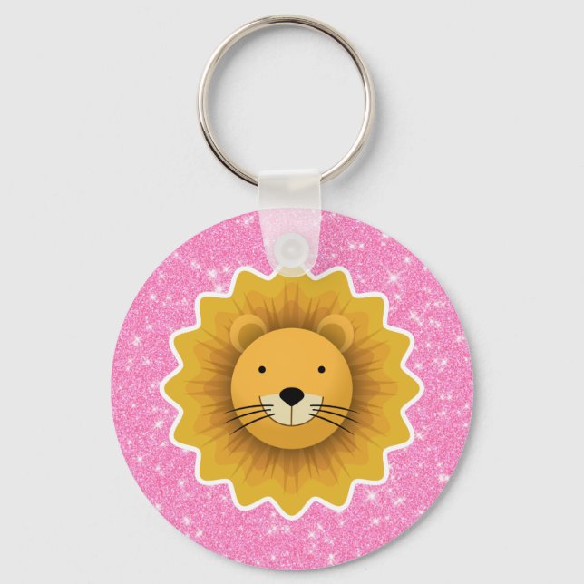Lion Glitter Key Ring (Front)
