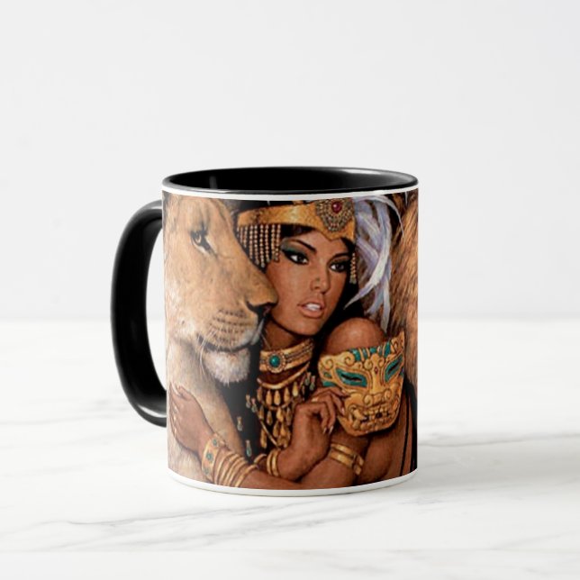 Lion Goddess Egyptian Princess Mug (Front Left)