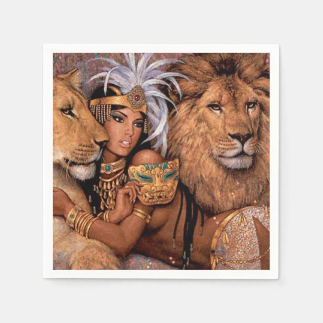 Lion Goddess Egyptian Princess Napkin (Front)