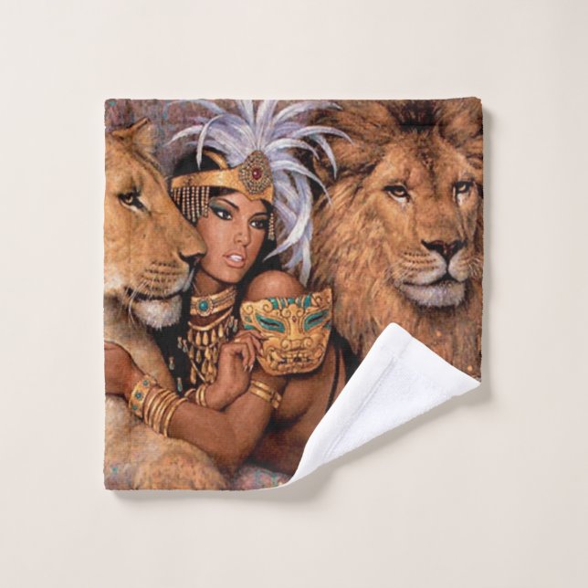 Lion Goddess Egyptian Princess Wash Cloth (Wash Cloth)