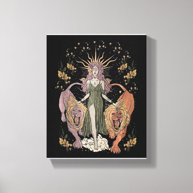 Lion Goddess Sekhmet Lioness Egyptian Goddess Lion Canvas Print (Front)