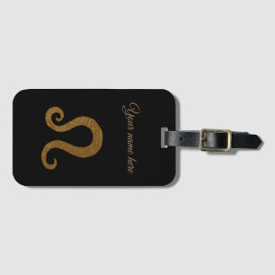 Lion Golden   Astrology Sign Luggage Tag