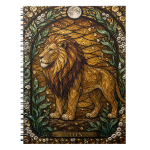 Lion Golden Savanna Illumina Stained Glass Notebook