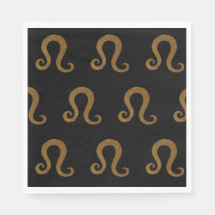 Lion Golden Zodiac Astrology Sign Custom Napkin