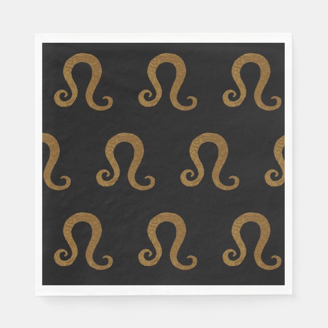 Lion Golden  Zodiac Astrology Sign Custom Napkin (Front)