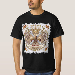 Lion Griffin Shield Family Crest Surname T-Shirt
