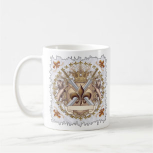 Lion Griffin Shield Surname Coffee Mug