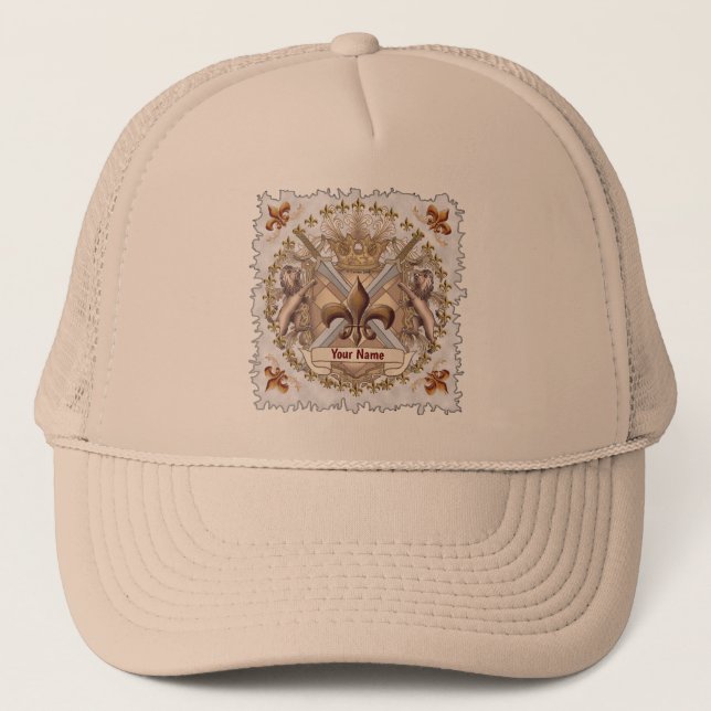 Lion Griffin Shield  Surname  Trucker Hat (Front)