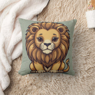 Lion Group Print Cushion