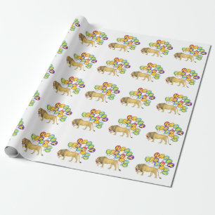 Lion Happy Birthday Wrapping Paper