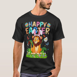 Lion Happy Easter Egg Hunt Bunny Ear Easter Sunday T-Shirt
