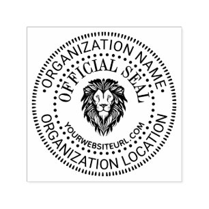 Lion Head #3 Generic Official Seal Name Loc URL Self-inking Stamp