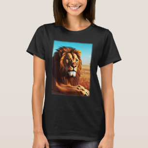 Lion head 3D print Africa predator imprint with wi T-Shirt