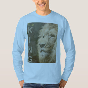 Lion Head Animal Mens Light Blue Long Sleeve T-Shirt
