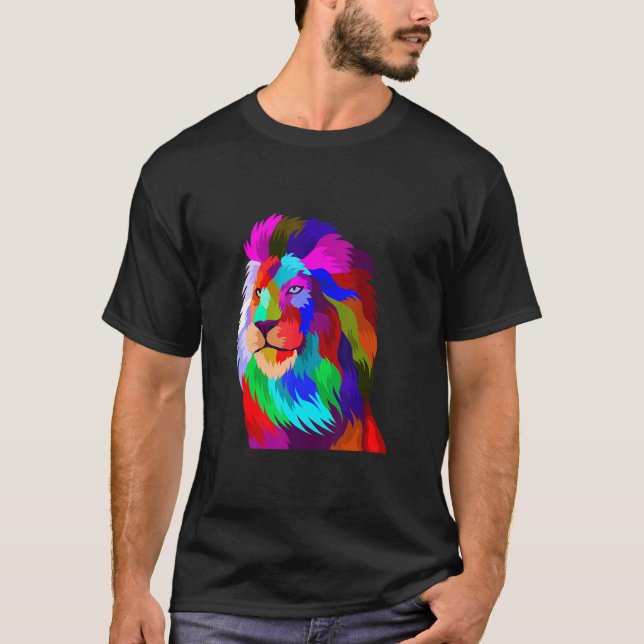 Lion Head Animal Wild Life Nature Animal Head T-Shirt (Front)