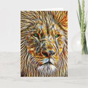 Lion Head Any Occasion Blank Greeting Card
