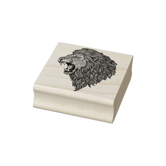 Lion Head Art Rubber Stamp (Stamp)