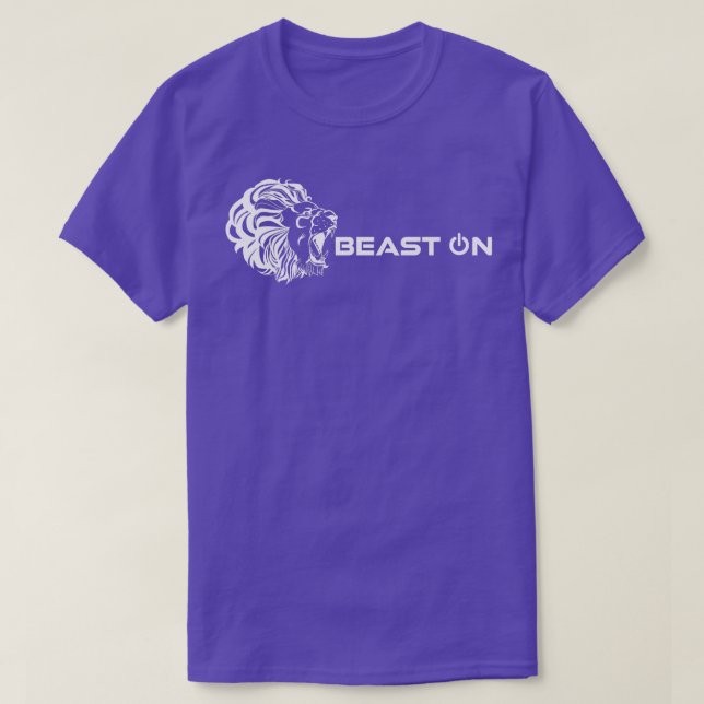 Lion Head Beast OnGym Motivation Fitness Sayings T-Shirt (Design Front)