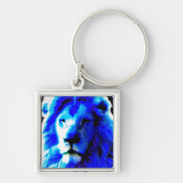 Lion Head Blue keychain (Front)