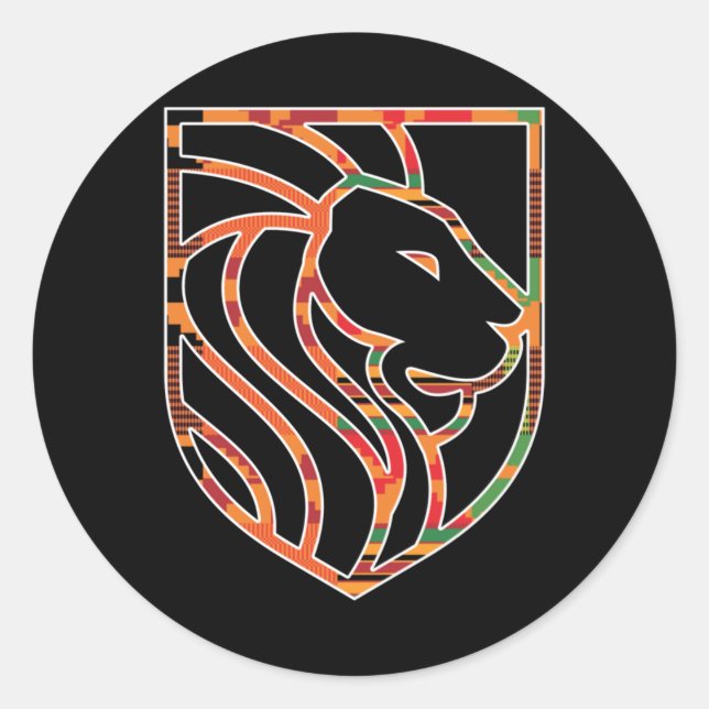 Lion Head  Classic Round Sticker (Front)
