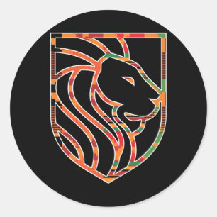 Lion Head Classic Round Sticker