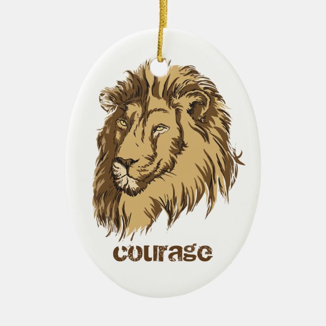 Lion head custom Courage custom ornament (Front)