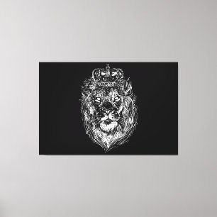 lion head design with wonderful charisma canvas print