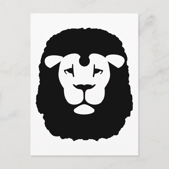 Lion head face postcard (Front)