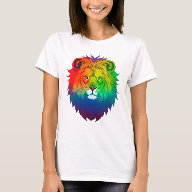 Lion Head Gay Pride T-Shirt (Front)