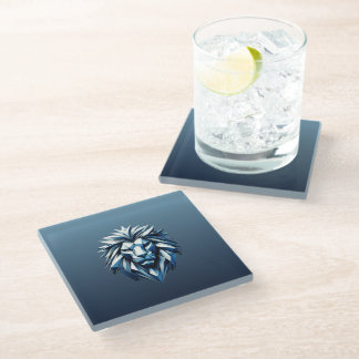 Lion head geometry shapes glass coaster