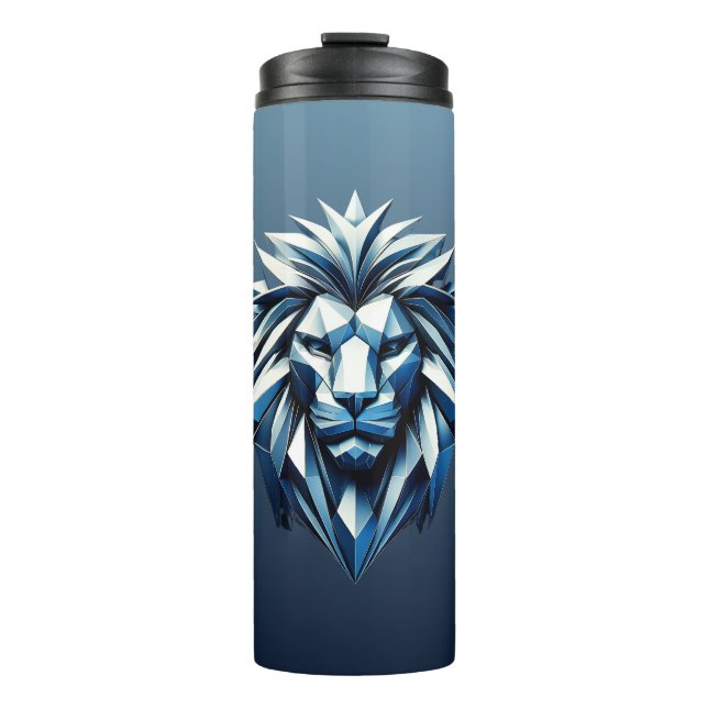 lion head geometry shapes thermal tumbler (Front)