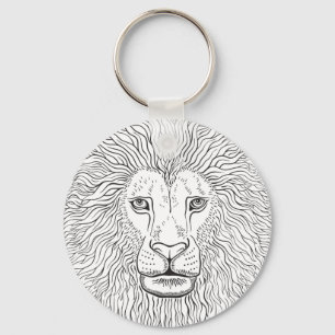 Lion Head Graphics Keychain