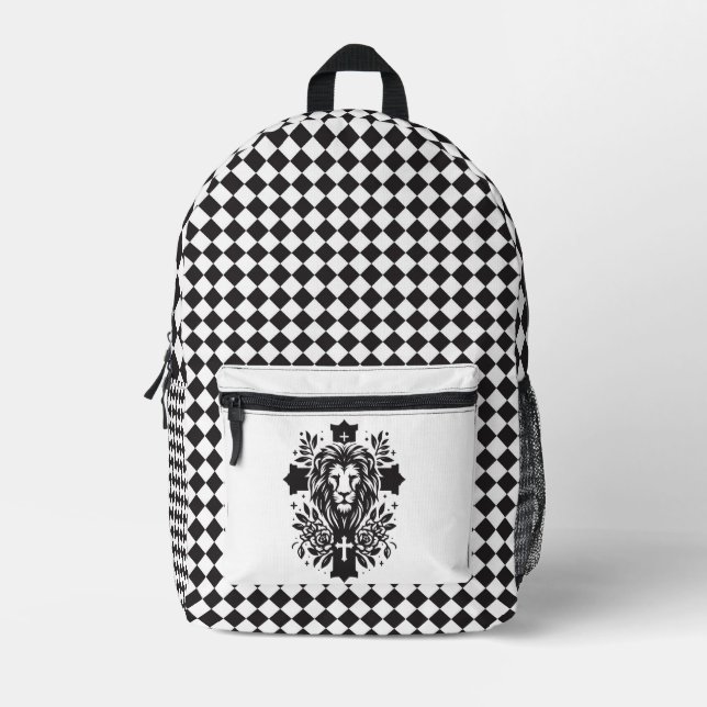 Lion Head In Cross  Backpack (Front)