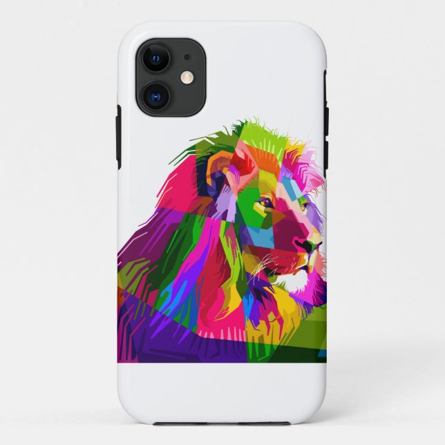Lion head in geometric pattern Case-Mate iPhone case (Back)