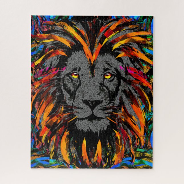 Lion Head Jigsaw Puzzle | Orange Lion Puzzle (Vertical)