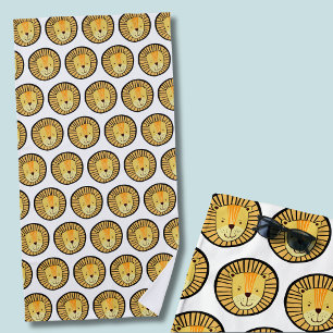 Lion head kids beach towel