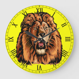 lion head large clock