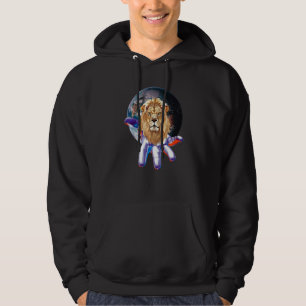 Lion Head Motif Big Cat Africa Mane Colourful Lion Hoodie