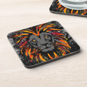 Lion Head Orange Lion Coasters
