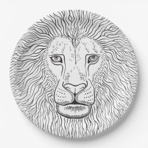 Lion head paper plate