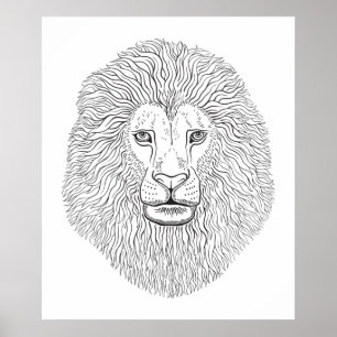 Lion head poster