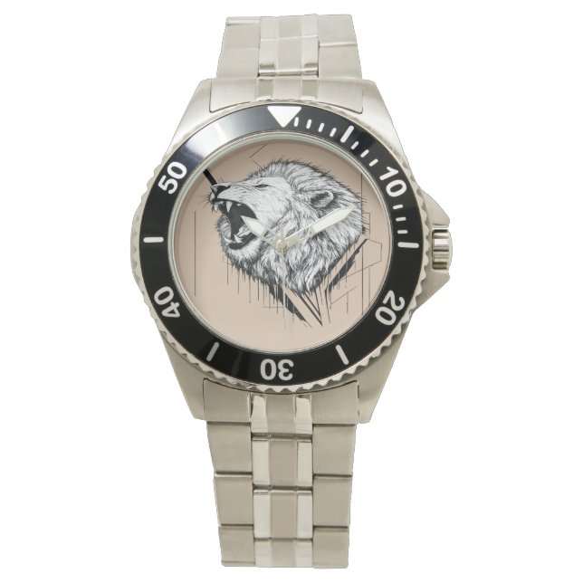 Lion Head Premium Design  Watch (Front)