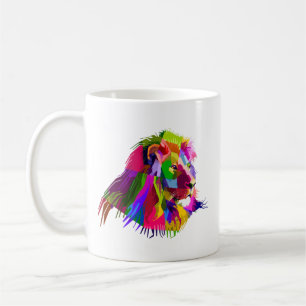 Lion Head Prismatic Pop Art Design-62502 Coffee Mug