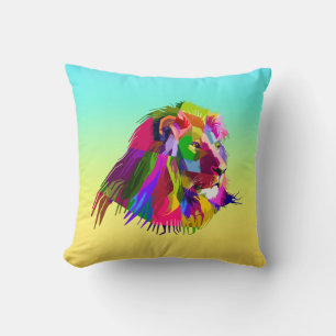 Lion Head Prismatic Pop Art Design-62502 Cushion