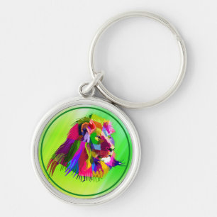 Lion Head Prismatic Pop Art Design-62502 Key Ring