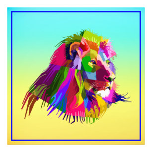 Lion Head Prismatic Pop Art Design-62502 Photo Print