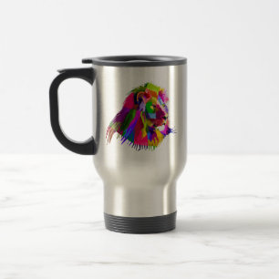 Lion Head Prismatic Pop Art Design-62502 Travel Mug