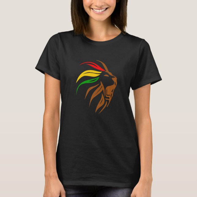Lion Head Rasta Black History Month BLM Melanin Zo T-Shirt (Front)