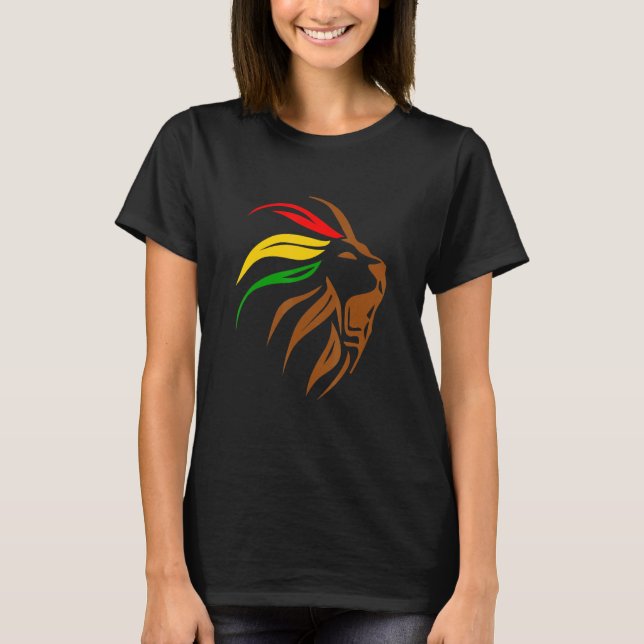 Lion Head Rasta Black History Month BLM Melanin Zo T-Shirt (Front)