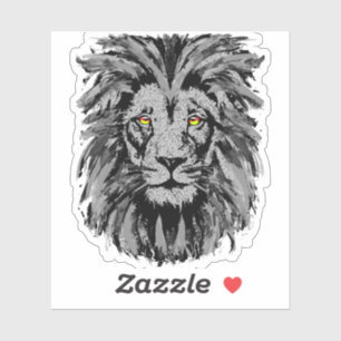 Lion head sticker - Grey lion sticker
